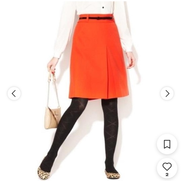kate spade Dresses & Skirts - Kate Spade Retro Orange Mollie Wool Pleated Box Skirt